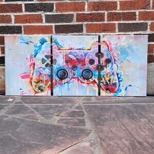 3 Pc Graffiti-Style Video Game Controller Canvas Print